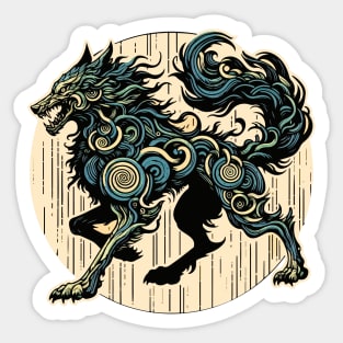 Wolf ghost abstraction Sticker